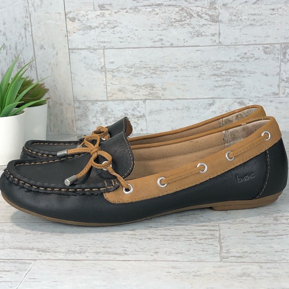 Boc Shoes | Born Concept Flats Loafers Black Brown Size 7.5 M Vegan Boat Shoes (#1) | Color: Black/Brown | Size: 7.5 | Mattsshop's Closet